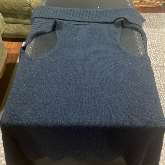 Navy Nikki Textured Knit Long Sleeveless Cardigan Snuggle Worthy size XL - Picture 9 of 11